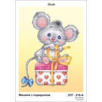 Схема для вышивки бисером "Мышка с подарком" (Схема или набор)